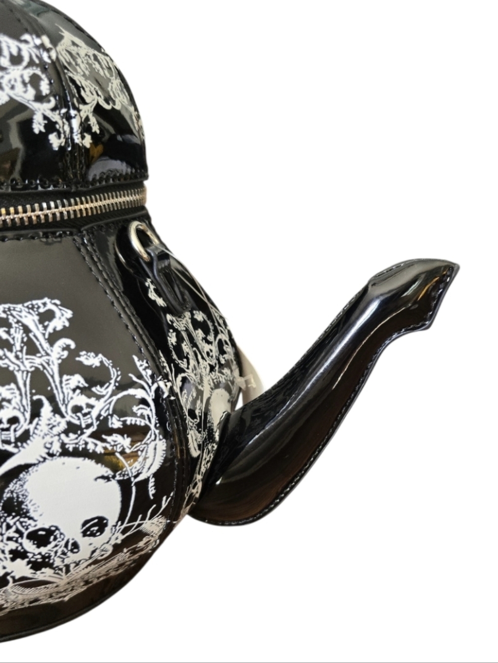 Skull Black & White Teapot 3 Way Bag  NWT - Picture 8 of 9